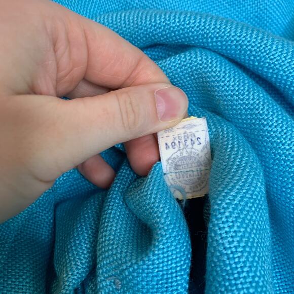 Vintage Retro Blue 60s 70s Mid Century Mod Sheath Dress Union Made - Picture 5 of 6